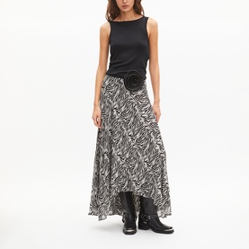 Zebra Print Asymmetrical Skirt