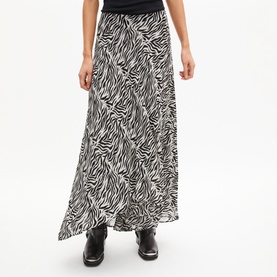 Zebra Print Asymmetrical Skirt