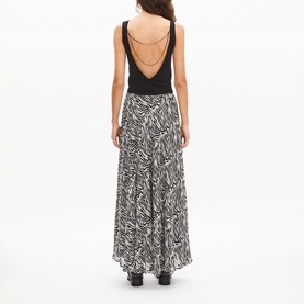 Zebra Print Asymmetrical Skirt