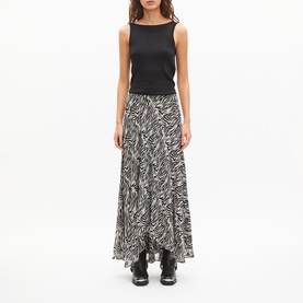 Zebra Print Asymmetrical Skirt