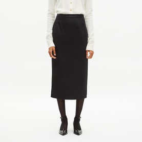 Satin Slit Pencil Skirt