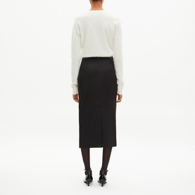 Satin Slit Pencil Skirt
