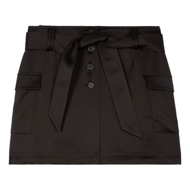 Utility Pocket Satin Mini Skirt