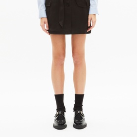Utility Pocket Satin Mini Skirt