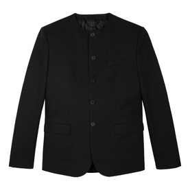 Single-Breasted Collarless Jacket