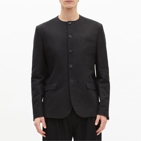 Single-Breasted Collarless Jacket