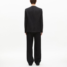 Single-Breasted Collarless Jacket