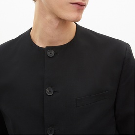 Single-Breasted Collarless Jacket