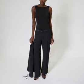 Lace Waist Wide Leg Trousers