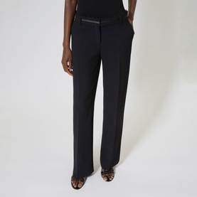 Lace Waist Wide Leg Trousers
