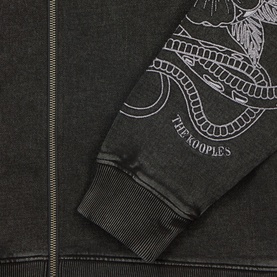 Snake Sleeve Drawstring Zip Hoodie
