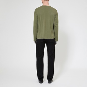 Crest Logo Long-Sleeved Henley T-Shirt