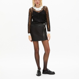 Plumetis Embellished Lace Top