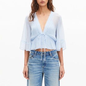 Tie Waist Ruffled Top