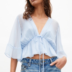 Tie Waist Ruffled Top