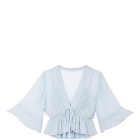 Tie Waist Ruffled Top