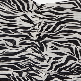Zebra Print Gathered Bustier Top