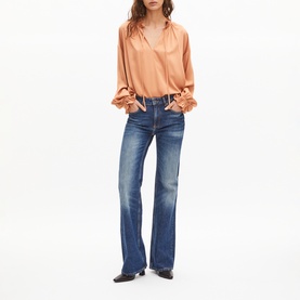 Tie Neck Ruffled Blouse