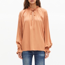 Tie Neck Ruffled Blouse