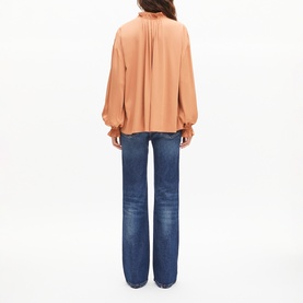 Tie Neck Ruffled Blouse
