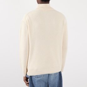 Rib-Knit Half Zip Sweater