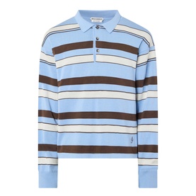 Striped Logo Knitted Polo Sweater