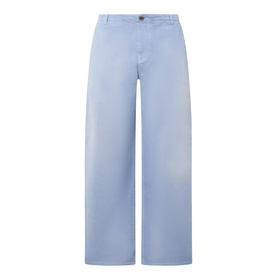 Gabardine Mid-Rise Wide Leg Jeans