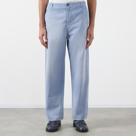 Gabardine Mid-Rise Wide Leg Jeans