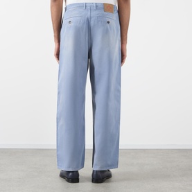Gabardine Mid-Rise Wide Leg Jeans