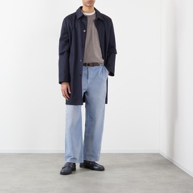 Gabardine Mid-Rise Wide Leg Jeans