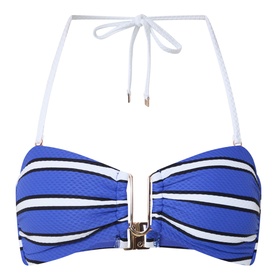 U Bar Striped Bandeau Bikini Top