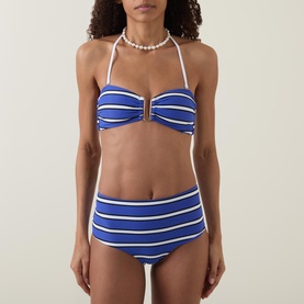 U Bar Striped Bandeau Bikini Top