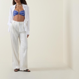 U Bar Striped Bandeau Bikini Top
