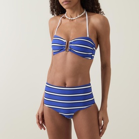 High-Rise Striped Bikini Bottoms