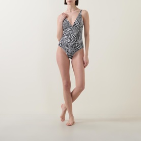 Zebra Scoop Back Swimsuit