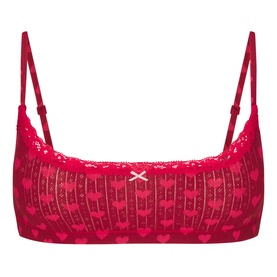 Pointelle Scoop Bralette Brick Heart Halfdrop