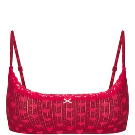 Pointelle Scoop Bralette Brick Heart Halfdrop
