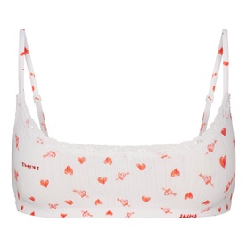 Pointelle Scoop Bralette Snow Arrowed Hearts