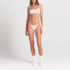 Pointelle Scoop Bralette Snow Arrowed Hearts