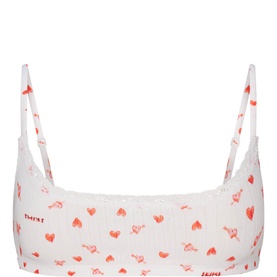 Pointelle Scoop Bralette Snow Arrowed Hearts