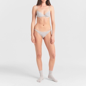 Unlined Demi Bra Light Heather Grey