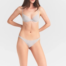 Unlined Demi Bra Light Heather Grey