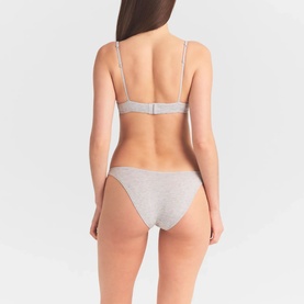 Unlined Demi Bra Light Heather Grey