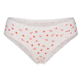 Pointelle Lace Trim Brief Snow Arrowed Hearts