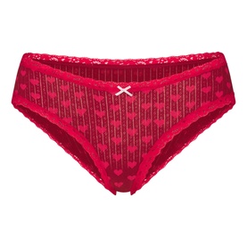 Pointelle Lace Trim Brief Brick Heart Halfdrop