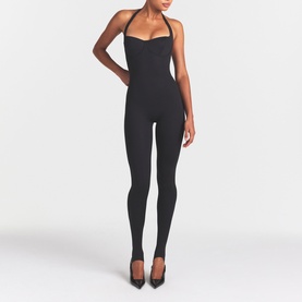 Halter Stirrup Catsuit Onyx