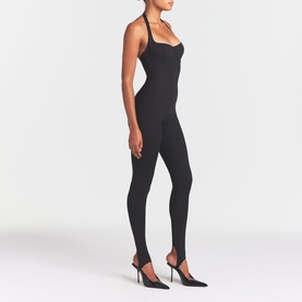 Halter Stirrup Catsuit Onyx