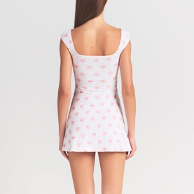 Mini Dress Snow Lace Hearts