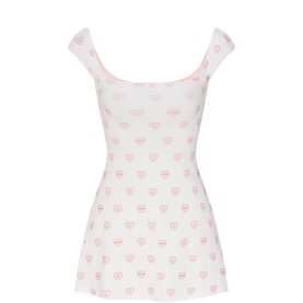 Mini Dress Snow Lace Hearts