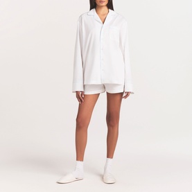 Long Sleeve & Boxer Set Snow Contrast